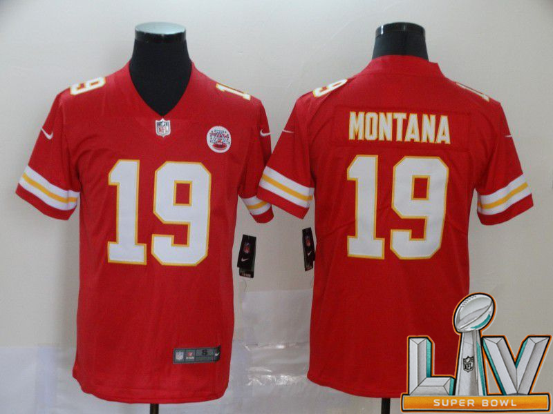 Super Bowl LV 2021 Men Kansas City Chiefs #19 Montana Red Nike Vapor Untouchable Limited NFL Jersey
